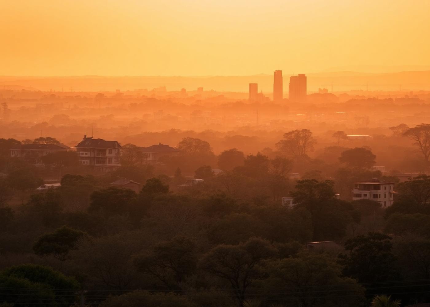 Nairobi skyline at golden hour